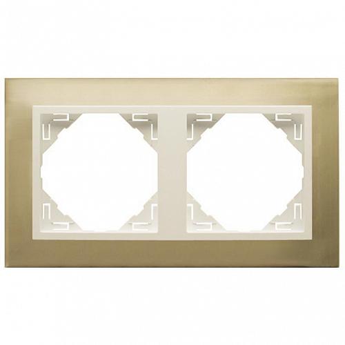 Рамка 2-постовая Efapel Logus 90 Metallo золото/жемчуг 90920 TOP