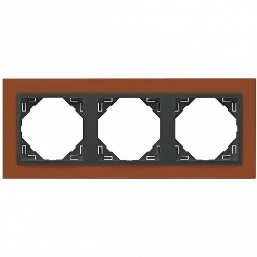 Рамка 3-постовая Efapel Logus 90 Animato темно-оранжевый/серый 90930 TTS