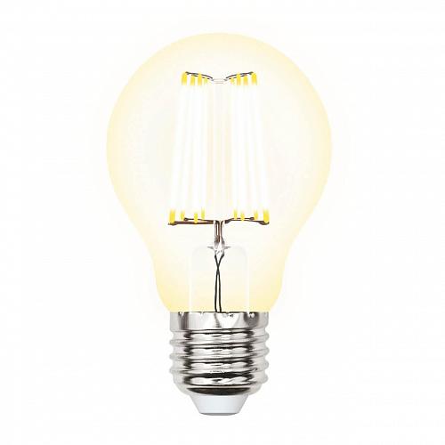Лампа светодиодная филаментная Uniel E27 10W 3000K прозрачная LED-A60-10W/WW/E27/CL PLS02WH UL-00002625