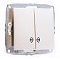 Выключатель Mono Electric Despina/ Larissa двухклавишный проходной жемчуг 500-002523-111 - фото №1