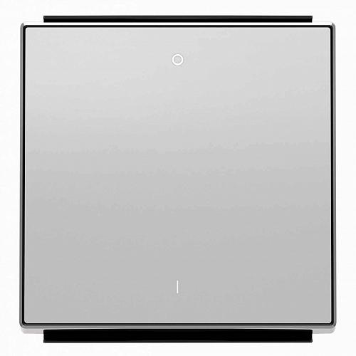 Лицевая панель ABB Sky выключателя одноклавишного с символом I/O серебристый алюминий 2CLA850120A1301