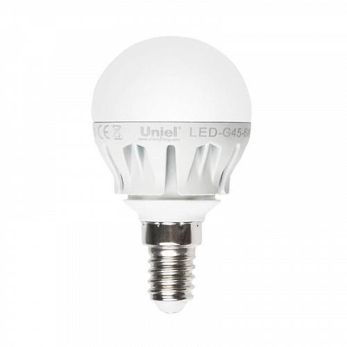 Лампа светодиодная (08138) Uniel E14 6W 4500K матовая LED-G45-6W/NW/E14/FR ALM01WH