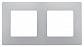 Рамка 2-постовая Legrand Etika алюминий 672552 - фото №1