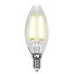 Лампа светодиодная филаментная Uniel E14 6W 4000K прозрачная LED-C35-6W/NW/E14/CL GLA01TR UL-00002198 - фото №1