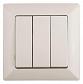 Выключатель трехклавишный ЭРА Intro Solo 10A 250V слоновая кость 4-106-02 Б0043299 - фото №1
