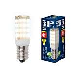 Лампа светодиодная Uniel E14 4W 3000K прозрачная LED-Y16-4W/WW/E14/CL PLZ04WH UL-00000179
