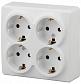 Розетка ЭРА Эксперт 4х2P E со шторками Schuko 16A 250V 11-2211-01 Б0020709 - фото №1