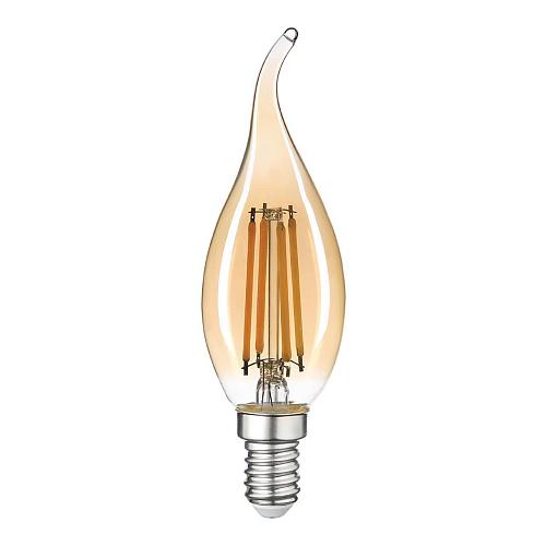 Лампа светодиодная филаментная Thomson E14 9W 2400K свеча на ветру прозрачная TH-B2119