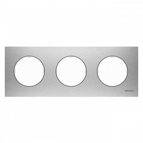 Рамка 3-постовая ABB Sky Moon нержавеющая сталь 2CLA867300A4001