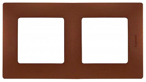 Рамка 2-постовая Legrand Etika какао 672572