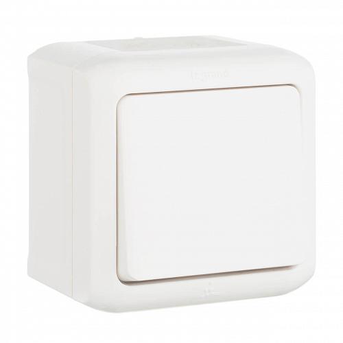 Выключатель одноклавишный Legrand Quteo 10A 250V IP44 белый 782300