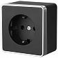 Розетка с заземлением и шторками Werkel Gallant черный/хром WL15-02-02 4690389130250 - фото №1