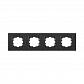 Рамка 4-постовая Mono Electric Style Granit чёрный гранит 107-610000-163 - фото №1
