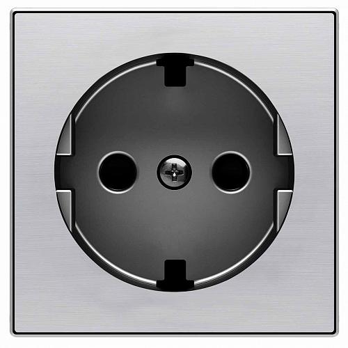 Лицевая панель ABB Sky розетки Schuko с/з нержавеющая сталь 2CLA858890A1401