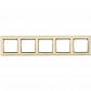 Рамка 5-постовая Legrand Valena слоновая кость/золотой штрих 774155 - фото №1