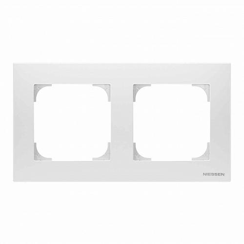 Рамка 2-постовая ABB Sky альпийский белый 2CLA857200A1101
