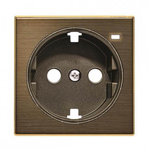 Лицевая панель ABB Sky розетки Schuko с/з с подсветкой античная латунь 2CLA858880A1201