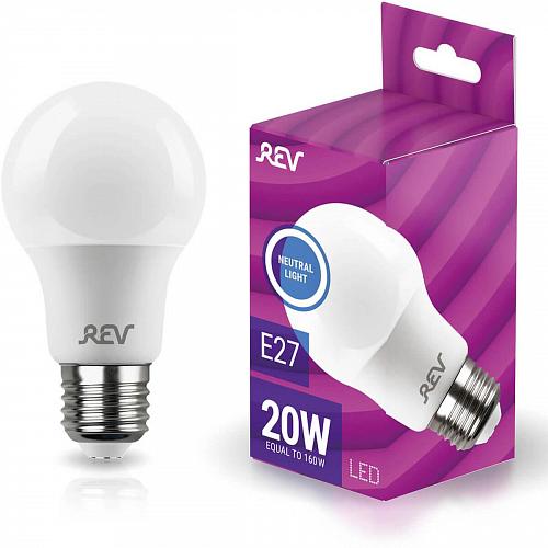 Лампа светодиодная REV A60 Е27 20W 4000K нейтральный белый свет груша 32405 8