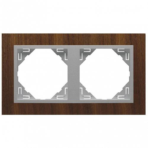 Рамка 2-постовая Efapel Logus 90 Arbore орех/алюминий 90920 TNA