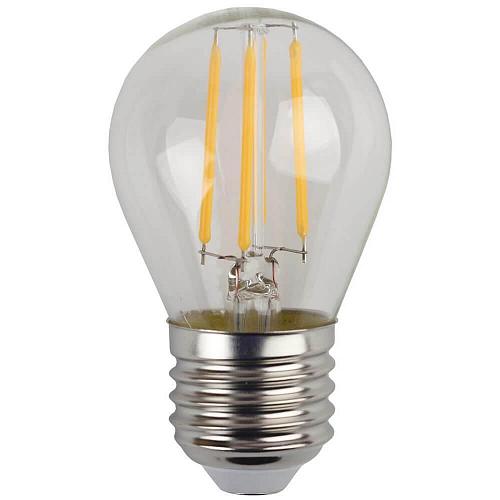 Лампа светодиодная филаментная ЭРА E27 5W 2700K прозрачная F-LED P45-5W-827-E27 Б0019008