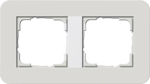 Рамка 2-постовая Gira E3 светло-серый/белый глянцевый 0212411