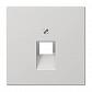 Накладка 1-ой наклонной телефонной/компьютерной розетки Jung LS 990 светло-серая LS969-1UALG - фото №1