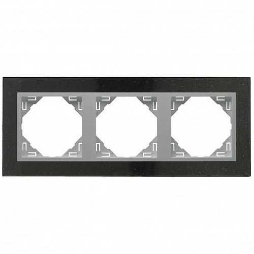 Рамка 3-постовая Efapel Logus 90 Petra  гранит/алюминий 90930 TGA