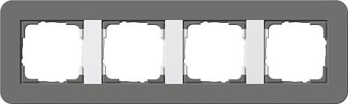Рамка 4-постовая Gira E3 темно-серый/белый глянцевый 0214413