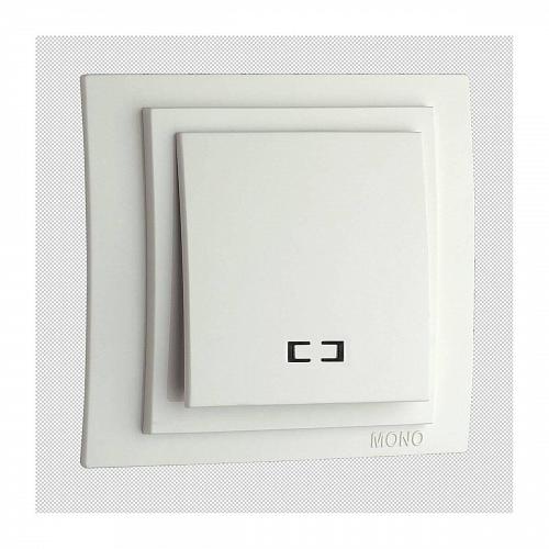 Выключатель Mono Electric Larissa одноклавишный с подсветкой белый 103-191925-101