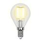 Лампа светодиодная филаментная Uniel E14 6W 3000K прозрачная LED-G45-6W/WW/E14/CL GLA01TR UL-00002201 - фото №1