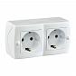 Розетка 2К+З двойная Mono Electric Octans IP20 16A 250V винтовое подключение белый 104-010107-120 - фото №1